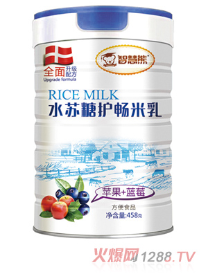 智慧熊水蘇糖護腸米乳 蘋果+藍莓 聽裝