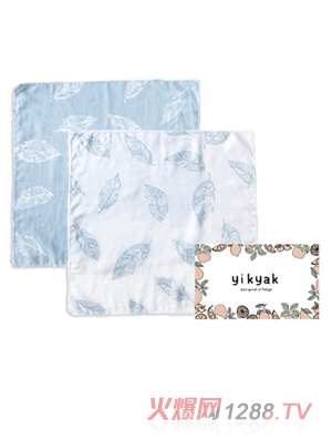 yikyak竹棉紗布小方巾（6件裝） 白羽&灰羽