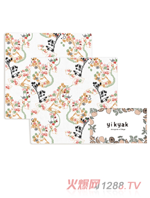 yikyak竹棉紗布小方巾（6件裝） 四季花島