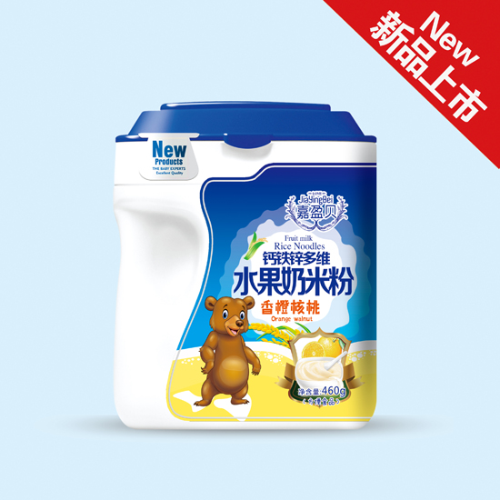   嘉盈貝香橙核桃水果奶米粉