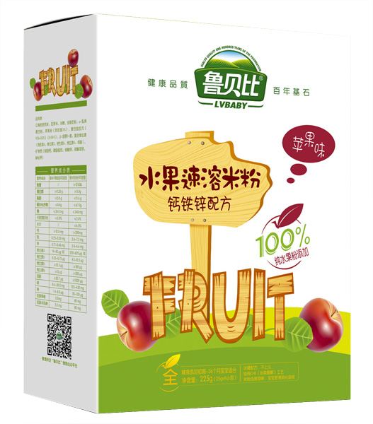   魯貝比鈣鐵鋅配方水果速溶米粉盒裝